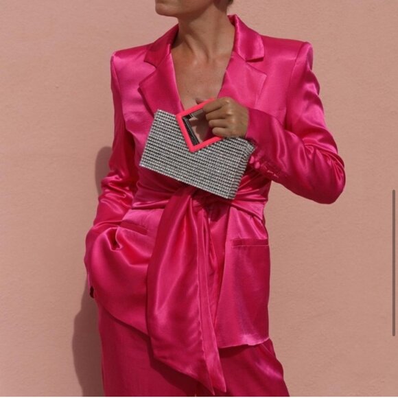 Zara Fuchsia Tie-Front Blazer (M) - Picture 4 of 6